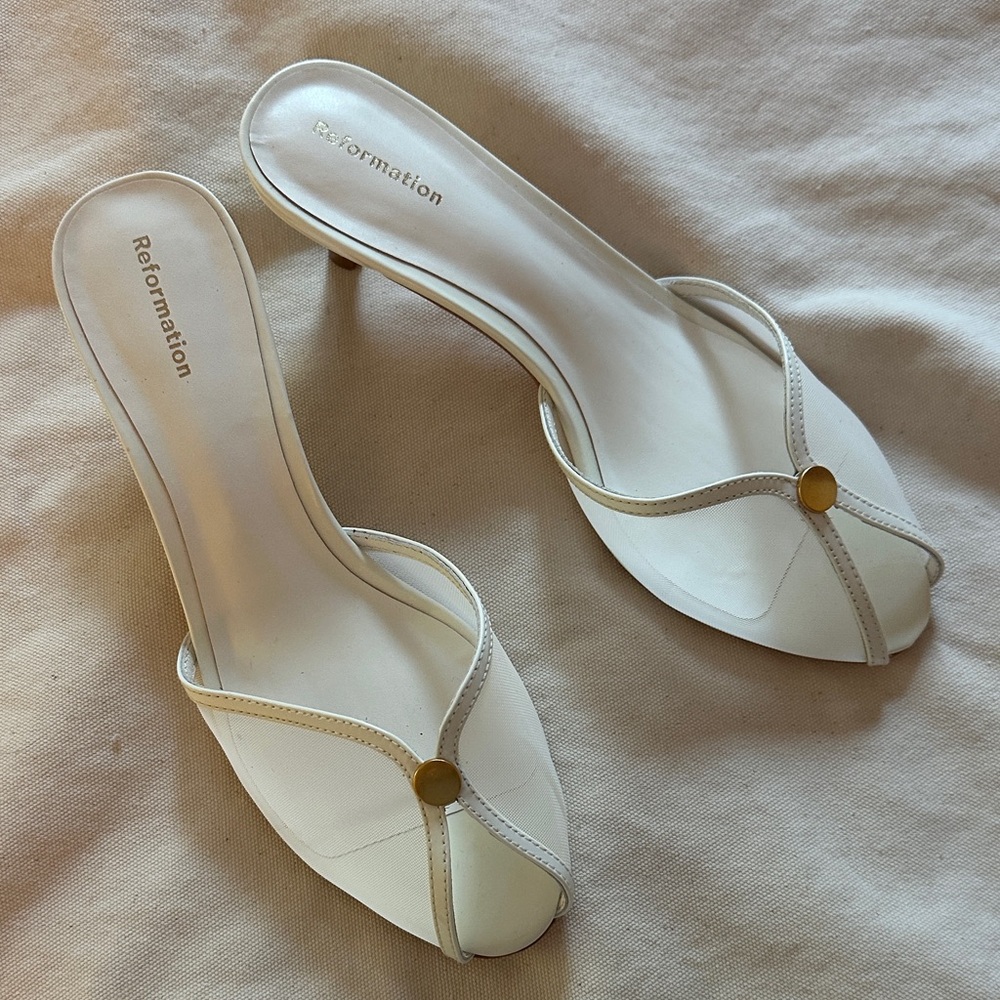 Reformation Wisdom Peep Toe Mule